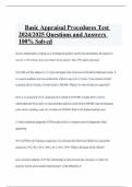 Basic Appraisal Procedures Test 2024&sol;2025 Questions and Answers 100&percnt; Solved