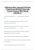 McKissock Basic Appraisal Principles I Final Exam 2024&sol;2025 Quiz with Correct Answers 100&percnt; Solved GRADE A&plus;
