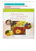 COMPLETE TEST BANK&colon; Maternity And Women's Health Care &lpar;Maternity & Women's Health Care&rpar; 11th Edition By Deitra Leonard Lowdermilk Latest Update&period;