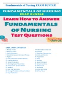 Fundamentals of Nursing EXAM BUNDLE 2000 Questions and answers covering the Fundamentals of Nursing Books 100% Correct Answers