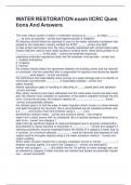 WATER RESTORATION exam IICRC Questions And Answers