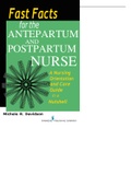 Fast Facts for the ANTEPARTUM AND POSTPARTUM NURSE: A Nursing Orientation and Care Guide in a Nutshell