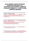 AFAA PRIMARY GROUP EXERCISE CERTIFICATION EXAM &vert; ALL QUESTIONS AND CORRECT ANSWERS &vert; ALREADY GRADED A&plus; &vert; LATEST EXAM &vert; VERIFIED ANSWERS