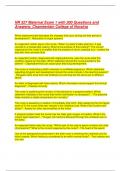  NR 327 Maternal Exam 1 with 200 Questions and Answers&semi; Chamberlain College of Nursing
