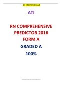 Exam (elaborations) RN COMPREHENSIVE ATI PREDICTOR 2016 FORM A GRADED A