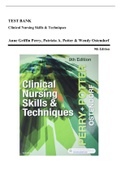 Test Bank for Clinical Nursing Skills and Techniques, 9th Edition (Perry, Potter and Ostendorf, 2017) Chapter 1-44 | All Chapters