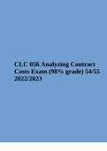 CLC 056 Analyzing Contract Costs Exam (98% grade) 54/55 2022/2023