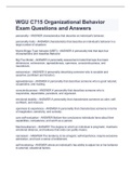  WGU C715 Organizational Behavior Exam Questions and Answers