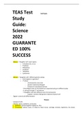 TEAS Test Study Guide: Science 2022 GUARANTEED 100%  SUCCESS 