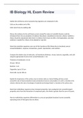 IB Biology HL Exam Review 2022&sol;2023 with 100&percnt; correct answers