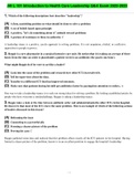 IHI L 101 Introduction to Health Care Leadership Q&A Exam 2022-2023