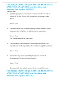 FEB 324224 CHAPTER 21&colon; CAPITAL BUDGETING AND COST ANALYSIS Exam Questions and Answers New Update 2022&sol;2023