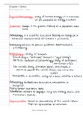 Chapter 1 Notes - Anthropology