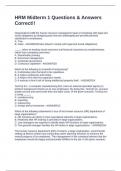 HRM Midterm 1 Questions & Answers Correct&excl;&excl;