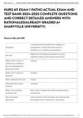 NURS 611 EXAM 1 PATHO ACTUAL EXAM AND TEST BANK 2024-2025 COMPLETE QUESTIONS AND CORRECT DETAILED ANSWERS WITH RATIONALES&vert;ALREADY GRADED A&plus; &lpar;MARYVILLE UNIVERSITY&rpar;