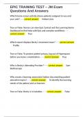 EPIC TRAINING TEST &ndash; JM Exam Questions And Answers 