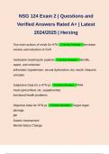 NSG 124 Exam 2 &vert; Questions and Verified Answers Rated A&plus; &vert; Latest 2024&sol;2025 &vert; Herzing