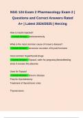 NSG 124 Exam 2 Pharmacology Exam 2 &vert; Questions and Correct Answers Rated A&plus; &vert; Latest 2024&sol;2025 &vert; Herzing