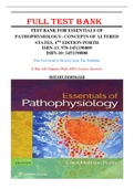 Test Bank for Essentials of Pathophysiology: Concepts of Altered States 4th Edition Porth