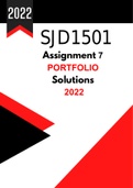 SJD1501 ANSWERS For Portfolio (Assignment 7) Semester 2 (2022) (BUY QUALITY)