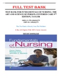 Test Bank For Fundamentals of Nursing: The Art And Science of Person-Centered Care 9th Edition, Taylor
