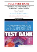 Test Bank for Fundamentals of Nursing 10th Edition Potter