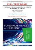 Test Bank for Fundamentals of Nursing 9th Edition Taylor
