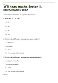 ATI teas maths Section II&period; Mathematics 2022 