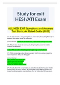 Exam (elaborations) 	All hesi exit questions and answers test bank 2022 A+ Rated