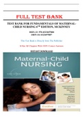 Test Bank for Fundamentals of Maternal-Child Nursing 6th Edition McKinney