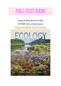 Ecology 5th Edition Bowman Test Bank