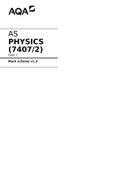 AQA 2022 AS Physics Paper 1 Mark scheme Rated A+ Latest Update 2022