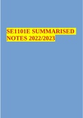 SE1101E SUMMARISED NOTES 2022/2023