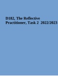 D182, The Reflective Practitioner, Task 2 2022/2023