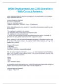WGU Employment Law C233 Questions With Correct Answers&period;