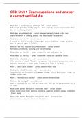 CSD Unit 1 Exam questions and answers correct verified A&plus;
