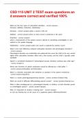 CSD 115 UNIT 2 TEST exam questions and answers correct and verified 100&percnt;