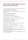 CSD 115 exam  CSD 115 Exam  CSD 115 exam &sol;combined study sets questions and answers correct verified 100&percnt; all set questions 1&comma;2&comma;3&period;&period;&period;&period;correct package deal