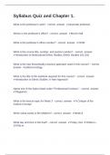 Syllabus Quiz and Chapter 1  Questions with complete solution 2024&sol;2025