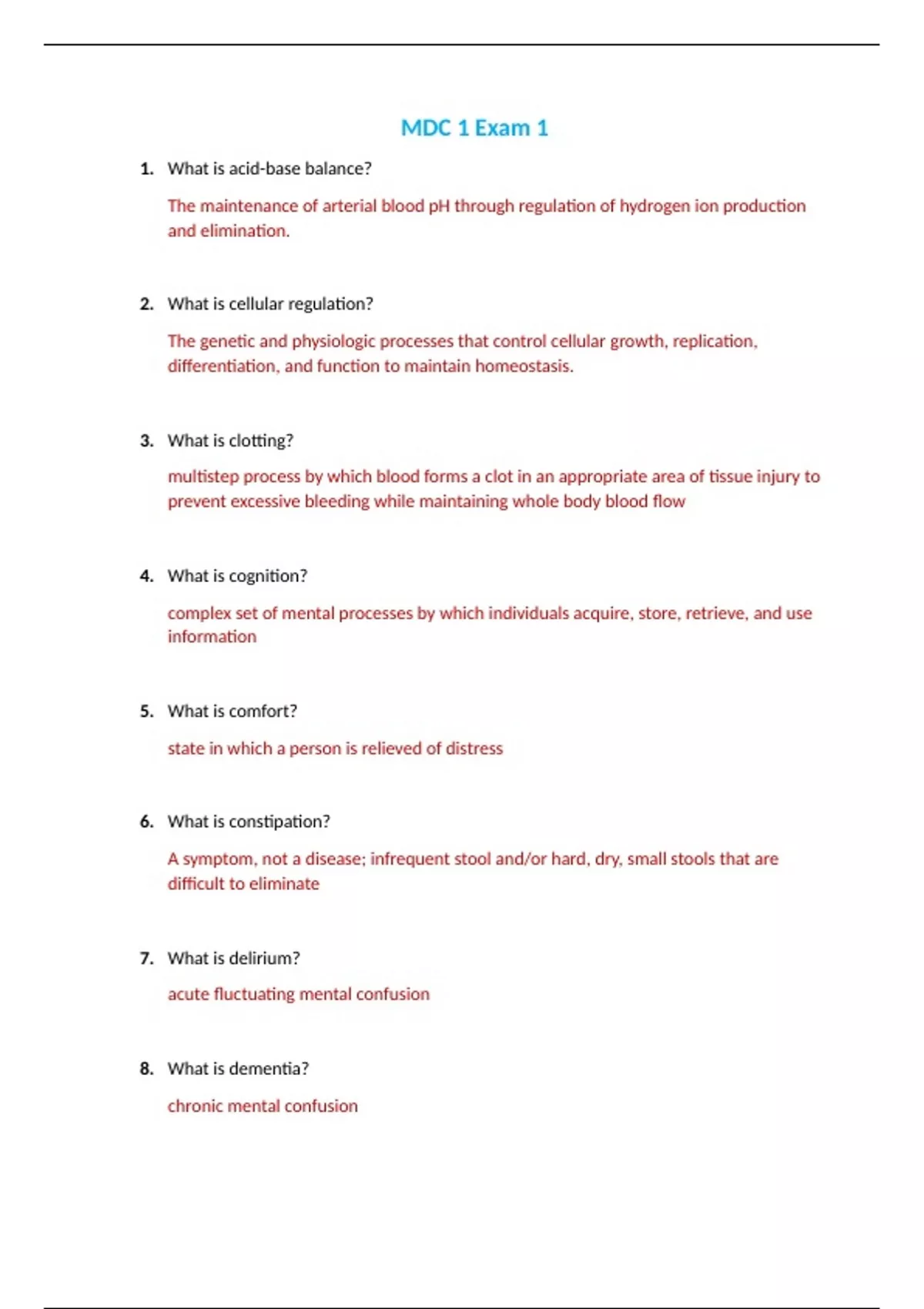 Nur 2356 Nur2356 Exam 1 Multidimensional Care I Mdc 1 Exam 1