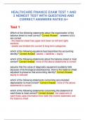 HEALTHCARE FINANCE EXAM TEST 1 AND  2 NEWEST TEST WITH QUESTIONS AND  CORRECT ANSWERS RATED A&plus;