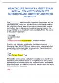 HEALTHCARE FINANCE LATEST EXAM  ACTUAL EXAM WITH COMPLETE  QUESTIONS AND CORRECT ANSWERS  RATED A&plus;