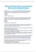 WGU C233 Employment Law Questions With Correct Detailed Answers