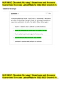 NUR MISC Obstetric Nursing 2 Questions and Answers Guaranteed Success Latest Update 2022&sol;2023 Graded A&plus;