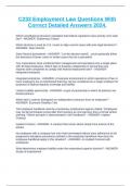 C233 Employment Law Questions With Correct Detailed Answers 2024&period;