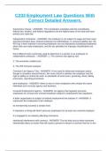 C233 Employment Law Questions With Correct Detailed Answers&period;