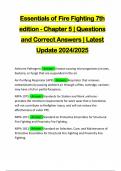 Essentials of Fire Fighting 7th edition - Chapter 5 &vert; Questions and Correct Answers &vert; Latest Update 2024&sol;2025