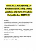 Essentials of Fire Fighting&comma; 7th Edition&colon; Chapter 10 Key Terms &vert; Questions and Correct Solutions &vert; Latest Update 2024&sol;2025