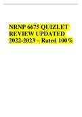 NRNP 6675 QUIZLET REVIEW UPDATED COMBINED LATEST REVISED 2022-2023 100% RATED. 