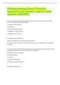 Pathophysiology Exam 3 Practice Questions and answers, rated A. latest updates. 2022/2023